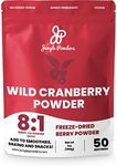 Jungle Powders Wild Cranberry Powder 7 Ounce Freeze Dried Whole Cranberry Extract for Baking Powdered Unsweetened Cranberry Supplement for Urinary Tract Health Cranberries Dried Fruit No Sugar Added