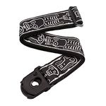 Planet Waves 50PLJS01 Joe Satriani Planet Lock Guitar Strap - Skull N Bones