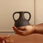 Bliss Hohm Decorative Ceramic Flower Vase (5.5 inhces, Matte Black) for Home Decor and Gifting, Flower Vases for Living Room & Office Decor, Decoration Items, Wall Tabletop showpieces (Black Jini)