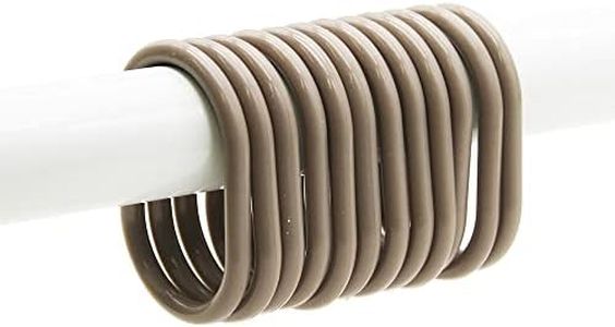 Solid Tan Plastic Shower Curtain Rings - Set of 12