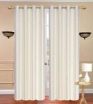 PARDA SANSAR Blackout Room Darkening Polyester Curtains for Long Door, 10 Feet, White, Set of 2