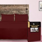 Danny Textiles 400 Thread Count 100% Egyptian Cotton Flat Sheet Washable - Breathable- Bed Sheets - Living Room - Bedroom (Burgundy, King)