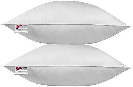 HOMESCAPES Confezione da 2 lussuosi inserti per cuscino in piuma d'anatra, 65 cm x 65 cm, perfetto rimbalzo e copertura a prova di piuma, imbottitura generosa, ipoallergenici, certificati RDS,