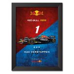 TenorArts Max Verstappen Poster Frame RB19 F1 Racing Car Formula One Photo Framed Painting with Matt Finish Black Texture (12 inches x 9inches)