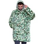 A2Z Unisex Mens Ladies Snuggle Blanket Printed Oversized Hoodie - Snuggle 952 Camo Green_.Adult