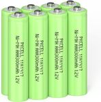 PKCELL 8Pcs Rechargeable AAA Battery,300mAh Ni-MH Battery,Pre-Charged Battery for Garden Solar Light Lamp