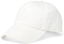 Polo Ralph Lauren Men`s Leather Strap Embroidered Chino Baseball Cap (White(4009)/White, One Size)