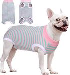 KUTKUT Dog Surgical Recovery Suit, Recovery Shirt for Male Female Dog Abdominal Wounds Bandages Cone E-Collar Alternative, Anti-Licking Pet Surgical Recovery Snuggly Suit (Size: XXL, Chest: 58cm)