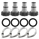 Roadtime Hose Adapters for Pool Pumps, Pool Hose Adapter for Filter Pumps and Saltwater System, Hose Converter for Pool Kits (4 Pack Type A)