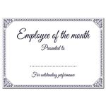 Employee of The Month Certificate - Blank Fill-in Paper Presentation Award - Pack of 24 - co-Worker Appreciation - A5 Size Eco-Friendly - Made in UK