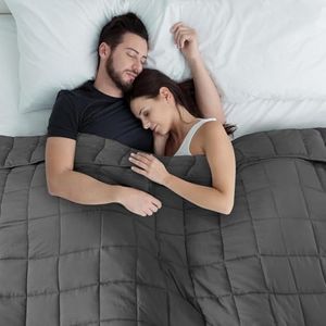 King Size Weighted Blanket for Adults Couple, Cooling Heavy Blanket for Sleeping Perfect for 41KG-72KG, Soft Thick Cover with Premium Glass Beads for All-Season (Grey, 9.1KG, 203cm x 221cm)