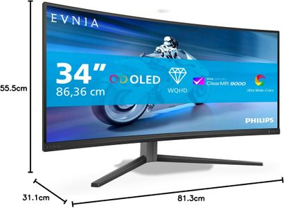 Philips Evnia 34" OLED Gaming Monitor – UltraWide, HDR