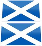 HastingsDesigner 2x Scotland Flags - St Andrew's Cross Saltire, Small Durable Laminated Vinyl Decal Stickers suitable for exterior of a Car, Window, Bumper, Laptop, or any smooth surface