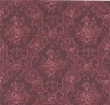 Dollhouse Burgundy English Rose Miniature Print 1:12 Wallpaper 3 Sheets