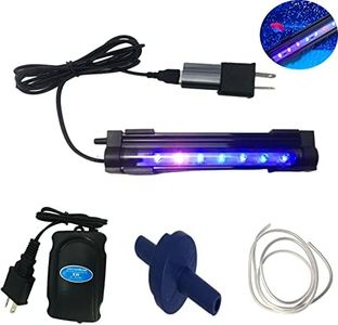 Submersible LED RGB Aquarium Light 1/2/3 Watt Aquarium Fish Tank Air Stone with Automatic Color Changing LED Light (Length 5.9"/10.23"/14.17") for Fish Tank Air Pump (15cm Set)