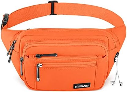 CXWMZY Fanny Packs For Women & Men Waist Pack Hip Bum Bag with Multi-Pockets Large Capacity Waterproof Casual Bum Bag for Disney Traveling Casual Cycling Running Hiking, Orange, One Size, Modern