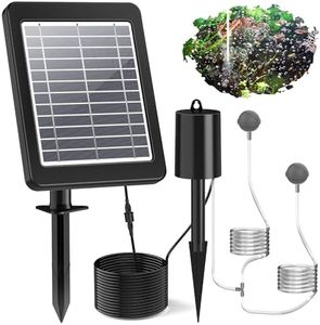 AISITIN Pompe à oxygène solaire pour bassin de jardin, aérateur de bassin solaire, pompe à oxygène, oxygénateur, aérateur de pêche avec batterie, pompe à air pour étang, étang de jardin, aquarium