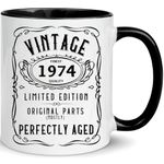 1974 50th Birthday Gift for Women Men 50 Birthday Coffee Mugs for Men 50 Year Old Birthday Gift 1974 50th Gifts Christmas Gifts for Mom,Dad,Wife,Husband,Friend Coffee Mugs 11oz