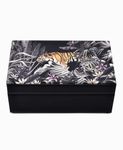 Fairmont & Main Tiger Print Jewellery Memory Box, Keepsake and Wooden Gift Boxes, Wedding Gifts, Storage for Women - Jewelry Necklace Ring Earring Watch, Mens Personalised Organiser