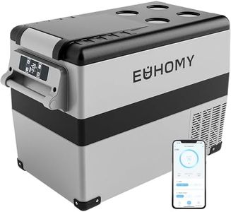 EUHOMY 12 Volt Refrigerator, 48QT(45L) Electric Cooler, 12V Fridge APP Control, 12V Cooler -4℉~68℉, Portable Freezer 12/24V DC 110-240V AC for Camping, Travel, Truck, Home