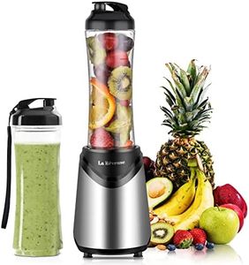 La Rêveuse Mixeur Blender avec 2 Bouteilles BPA-Free Portables de 550ml Mini Blender électrique Multifonctionnel pour Smoothie Milk-shake Fruits,Puissant 300W (Silver)