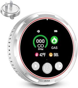 Carbon Monoxide Detectors,Combination Gas & CO Detectors Plug in, 4 in 1 Natural Gas Detector & Carbon Monoxide Alarm with Temperature Humidity Display, CO Detector Alarm for Home/Travel