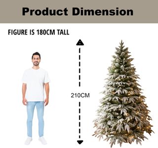 7ft Pre-Lit Lapland Fir Christmas Tree – Warm White LED Lights