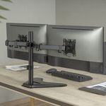 JIN OFFICE Dual Monitor Stand | fits 13-30" inch Monitor - Upto 8 kg Weight Capacity | Height Adjustable Monitor Arm | Dual Monitor Stand for Desk