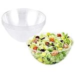 MATANA 5 Large Clear Hard Plastic Serving Bowls, 3000ml - Sturdy & Reusable - Ideal for Salad, Snacks & Crisps - Parties, Picnic, Birthdays, BBQ & More