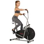 Sunny Health&Fitness Air Resistance Hybrid Upright Exercise Bike w/Arm Exercisers - SF-B2618 Gray