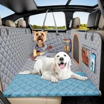 Back Seat Extender for Dogs, Large Space, Hard Bottom Car Seat Cover for Dogs, Waterproof Back Seat Pet Cover for Dogs, Dog Hammock for Car, Backseat Dog Protector for Dogs in Car SUV (Grey)