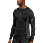 Hayabusa Ranked BJJ Rash Guards for Men Long Sleeve - Black, X-Small