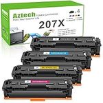 Aztech Compatible 207X 207A Toner Cartridge Multipack Replacement for HP Color Laserjet Pro MFP M283fdw M255dw M282nw M283fdn M255nw W2210A W2210X W2211X W2212X W2213X Ink - Black Cyan Yellow Magenta