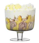 SOLAVIA Trifle Dessert Bowl Tall Clear Glass Hand Crafted Fruit H20cm D20cm Bowl Home Kitchen Decorative Accessory, 3L Daisy