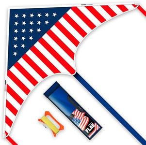 SGftre Flag Kite for Kids & Adults, Easy to Fly, Single Line Beach and Park Kite for Family Outdoor Games & Activities,Updated Solid and Side Poles (Flag)