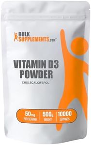 BulkSupplements.com Vitamin D3 Powder - Cholecalciferol, Vitamin D Supplements, Vitamin D3 5000 IU - Vitamin D Powder, Gluten Free - 50mg (125mcg of Vitamin D3) per Serving, 500g (1.1 lbs)