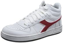 Diadora Unisex's Magic Basket Demi Icon Gymnastics Shoe, White Chili Pepper, 10 UK