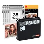 KODAK Mini 3 Retro 3x3'' Portable Photo Printer, Bluetooth Smartphone Printer for iPhone & Android, Instant Color Prints, 4PASS Dye Sublimation (Black, 38 Sheets)
