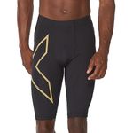 2XU Men's Boy Shorts (MA5331b_Black/Gold Reflective_L)