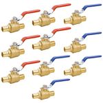 WHK 10PACKS PEX Ball Valves 3/4"inch PEX Shut Off Valve Full Port Pex B Ball Valve 3/4 PEX Ball Shut-off Valve 1/4 Turn Long Handle for Stop Shut Off Hot&Cold Water