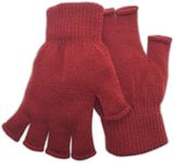 grinderPUNCH Winter Fingerless Gloves Warm Half Finger Knitted -Unisex Standard Size -Burgundy