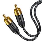 Yeung Qee RCA Digital Audio Coaxial Cable 8m, Braided RCA Male to Male 5.1 SPDIF Digital Stereo Audio Cable RCA Video Cord for Home Theater, HDTV, Subwoofer, Hi-Fi Systems(8m)