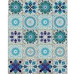 20PCS Mandala Style Decorative Tile Stickers, ULENDIS Peel and Stick Removable Tiles Wallcovering, Moroccan Wall Floor Tile Backsplash Waterproof Kitchen Bathroom Furniture Staircase Home Decor(106)