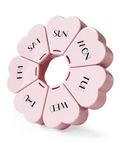 FHORAIN Weekly Pill Organiser, Cute, 7 Day, Large Compartments, Portable Tablet Box, Round, Vitamin and Supplement Case (Pink)