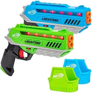 Nerf Laser Strike 2 Player Laser Tag Game Pack Complete with 2 300ft Range Blasters & 2 Holsters - Indoor or Outdoor Play Arcade Games, Toys for Kids & Family