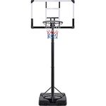 Yaheetech Basketball Hoop Net Set 10ft Height Adjustable Basketball Backboard Stand System 2.28M-3.03M with 2 Wheels & 44 Inch Backboard for Teens, Youth & Adults