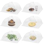 HBlife 6 pack Large Pop-Up Mesh Food Cover Tent,17 Inches Food Protector Covers Reusable and Collapsible Outdoor Picnic Food Covers Tent For Bugs, Parties Picnics, BBQs