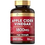 Apple Cider Vinegar Capsules | 1800mg | 240 Count | Raw & Unfiltered Vegan Supplement | by Carlyle