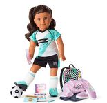 American Girl Truly Me 18-inch Doll 82 & School Day to Soccer Play Playset with Supplies, Uniform, and Ball, for Ages 6+