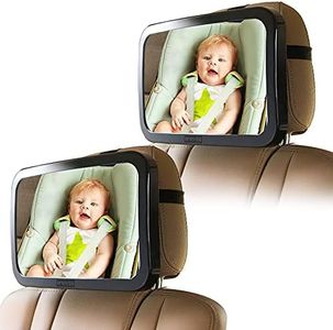 Enovoe Mirror for Baby Car Seat Rear Facing - 2 Pack - Wide Convex Back Seat Mirror is Shatterproof and Adjustable - 360 Swivel Backseat Carseat Mirror Helps Keep an Eye on Your Infant